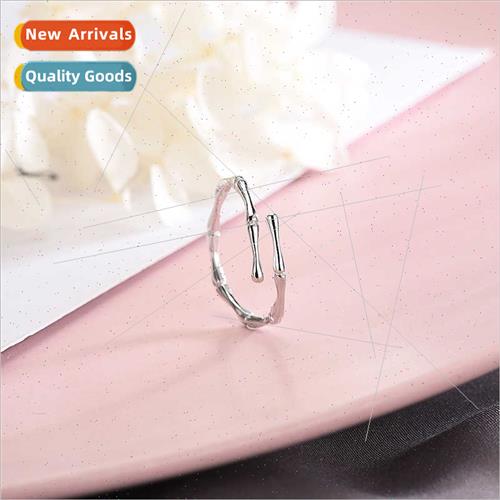 S925 silver ring bamboo opening Korea joints pinky index fin