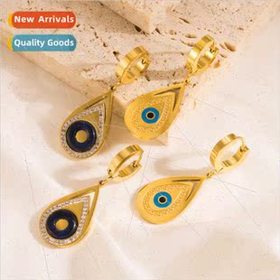 Europe fashion new tanium steel earrings personalized oil dr