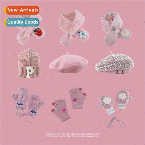 Pink children hats winter warm girls windproear protection c