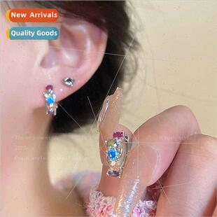 zirconia Colorful Girls earrin small delicate earrings Spice