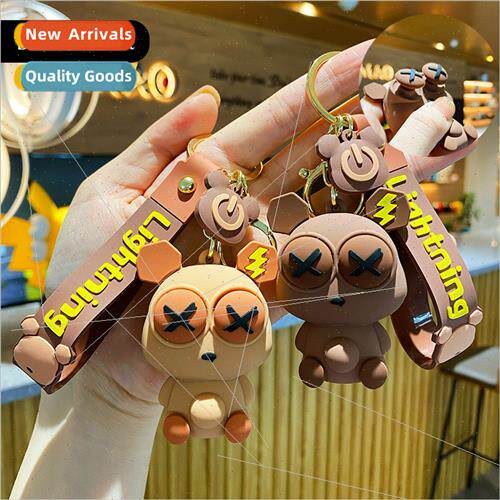 Creative decompression squeeze eyes lightning bear keychain