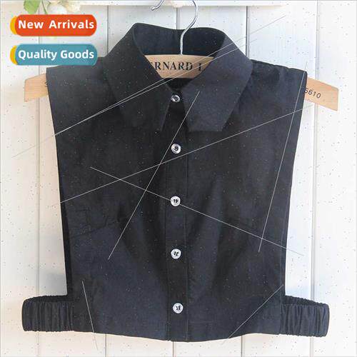 Korea cotton ladies fake collar shirt pointed collar half sh