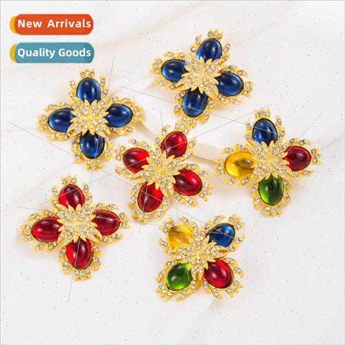 Earrings female Europe ins creative earrings alloy inlaid an