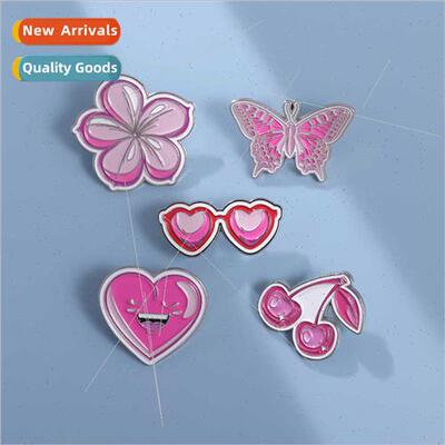 Cartoon exquise girl Barbie pink series matching trinkets pe