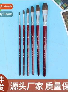 Oil Painting Brushes Complete Set 6 Pointed Flat Tip Waterco