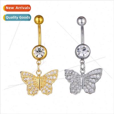 Europe Butterfly 3A Zirconia Belly Button Nail Women Body Pr