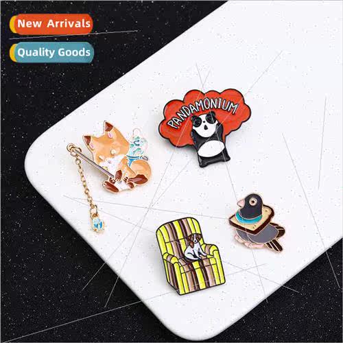 Creative personalized oil drop brooch animal model alloy clo