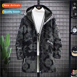 Trench coat men 2021 fall new Korean  long jacket Korean  nd