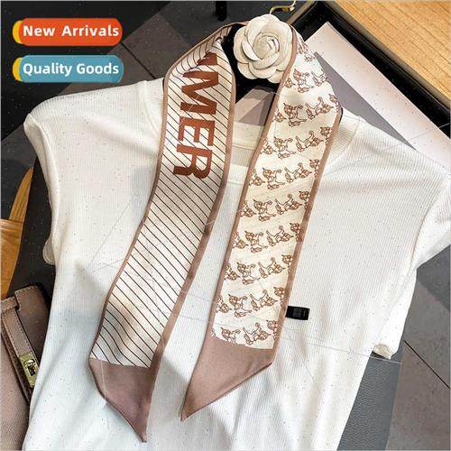 Vintage stallion pattern - diagonal small silk scarf thin na