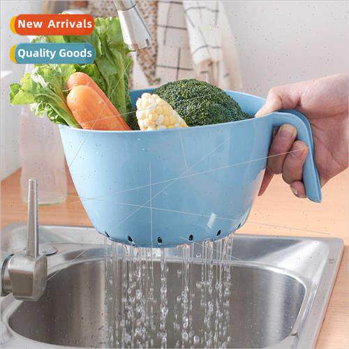 Multi-functional kchen dishes fru basket wh handle single pl