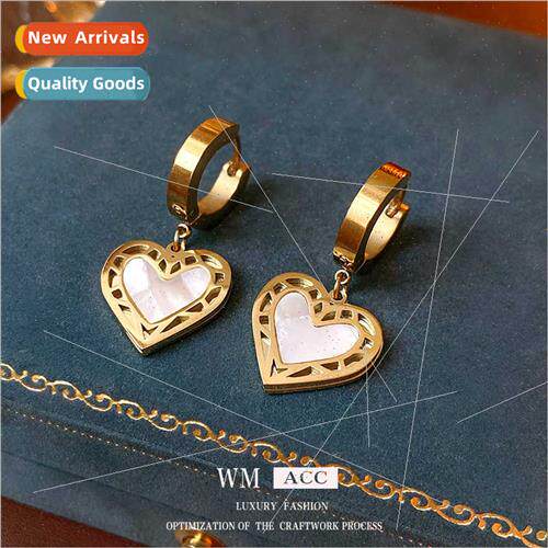 Tanium steel love heart earrings fashion simple match earrin