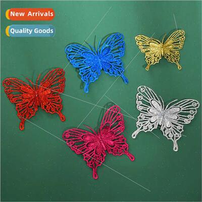 Colorful single-layer simulation silk flowers butterfly Chri