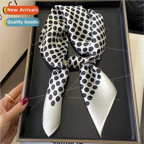 2023 early spring new polka dot wind 68cm small square scarf