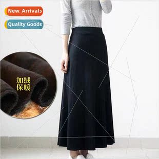 2022 half-body skirt women fall winter Korean padded thicken