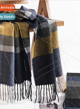Winter new diamond plaid men imation cashmere scarf Europe U