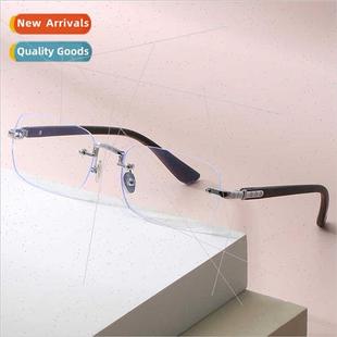 anti retr grain glasses light blue edge cut diamond wood New