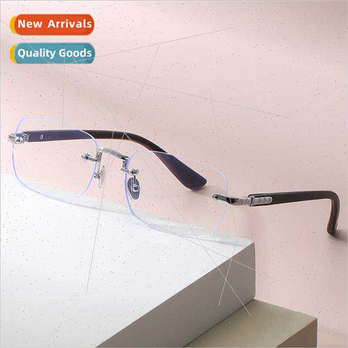 New wood grain diamond cut edge anti-blue light glasses retr