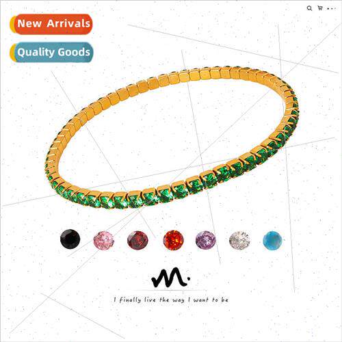 Europe new full zirconia niche tanium steel gold-plated brac