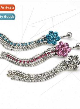 Europe piercing jewelry diamond tassel navel ring navel nail