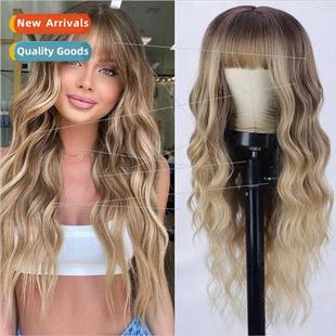 wigshair Europe wig female long curly hair wig gradient colo
