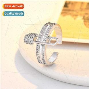 Fashion che Index Pin Finger Zirconia Ring Set Europe Copper