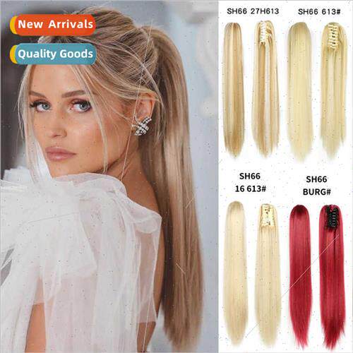 Europe Wigs Grab Clip Big Wave Long Chemical Fiber Wig Ponyt
