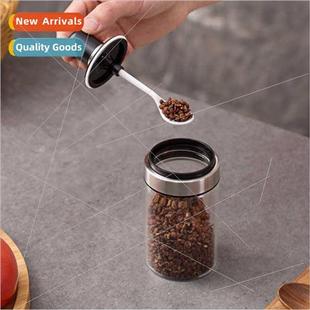 glass spice salt shaker lid spoon transparent Home jar