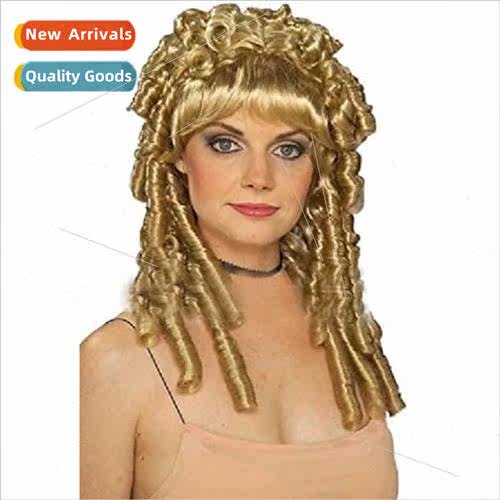 Europe wig women oblique bangs popular curly hair chemical f