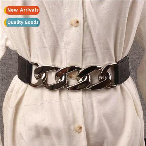 Elastic wide belt female summer dress decorative su black wa