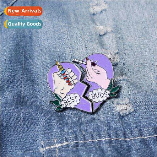 couple BEST BUDS cigarette lighter two petals love brooch