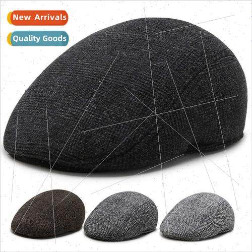 Middle-aged elderly men hats ear protection cap grandpa fall