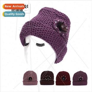 wool lady winter warm hat old knted law Winter mother new
