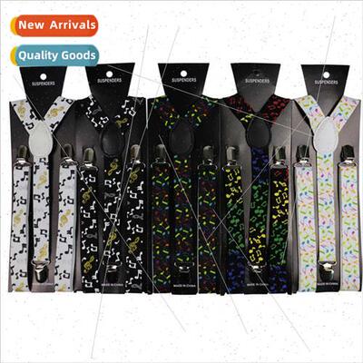 2.5cm wide adult music note back suspenders suspender