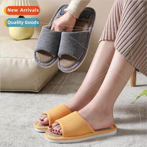2022 new household four seasons bear linen slippers men and