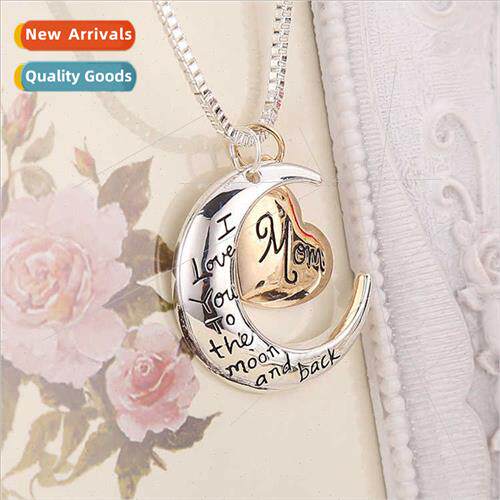 Europe mother day gift I love you mom love moon necklace mom