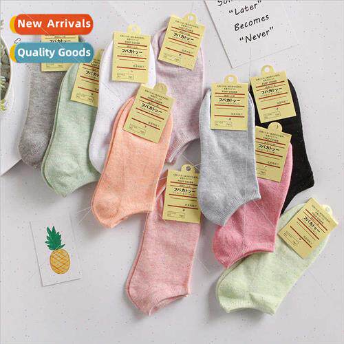 Candy color women boat socks ladies short socks colorful cot