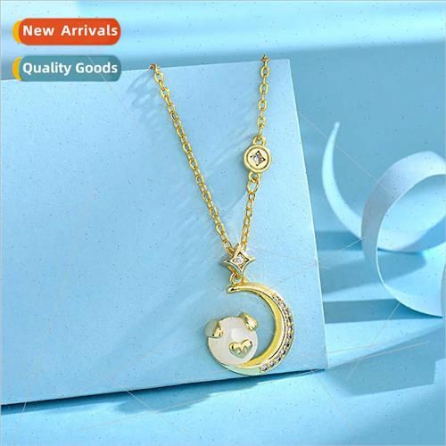 Moon Piglet Necklace Women Hundreds Collarbone Chain Star Mo