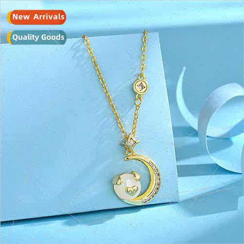 Moon Piglet Necklace Women Hundreds Collarbone Chain Star Mo