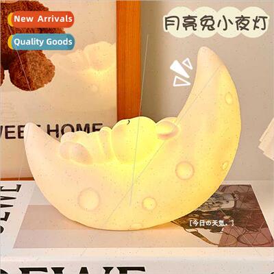 Cartoon moon rabb night light creative bedroom bedside lamp