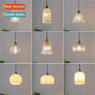 bedroom bedside lamp Retro log chandelier Japanese cre small