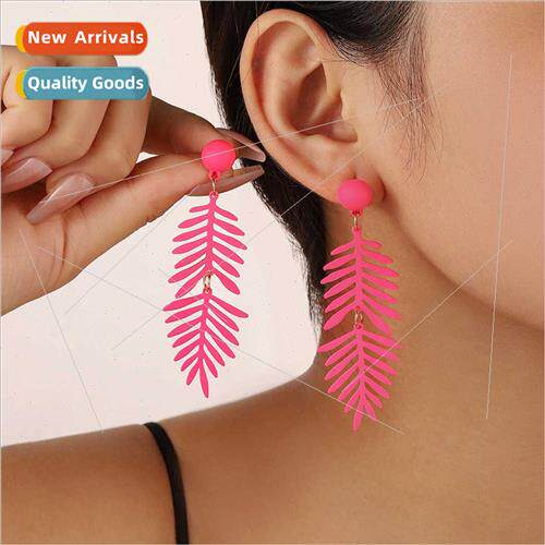 Fashion Long Earrings Fashion Hundreds Colourful Spray Paint