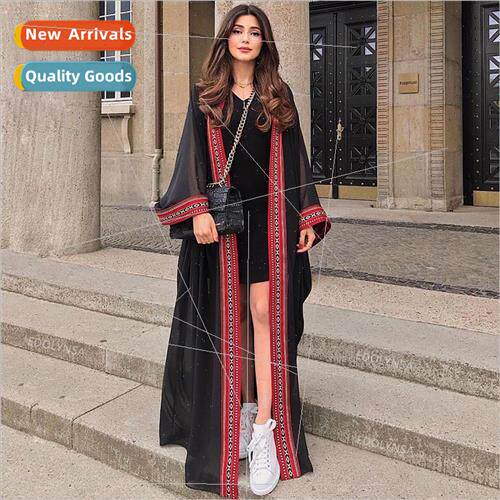2021 Sexy See Through Embroidered Long Kimono Cardigan Whe