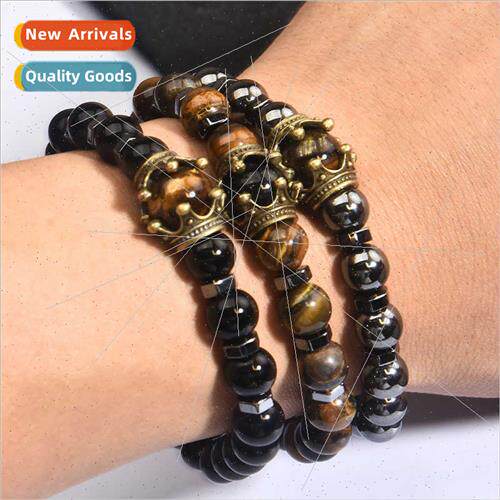 Mens  American soccer bracelet tiger eye stone bracelet men