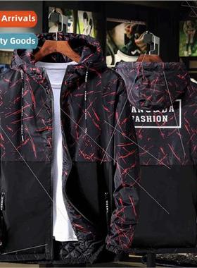 Spring Autumn fat plus size jacket men thin casual windbreak