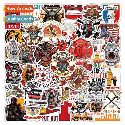 50 -repeating firefighter graffi stickers luggage notes helm