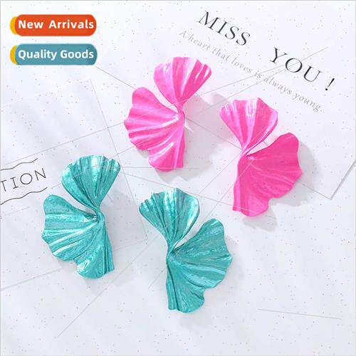 New S925 silver needle flower earrings fashion Barbie pink a