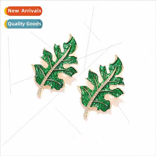 personaly simple alloy oil drop leaf earrings fashion design