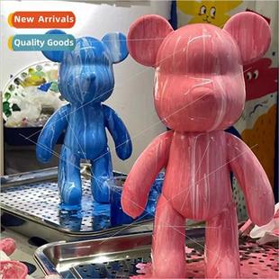 Whe Keychain Embryo Graffi Handma Fluid Painting Bear