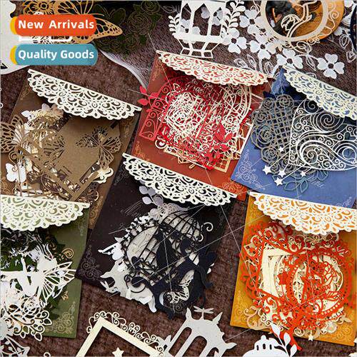 Flower Field Window Skeleton Decorative Card Vintage Border