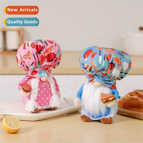 Home Decorations Creative Burger Gnome Chef Doll Holiday Plu
